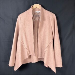 CABI 100% Wool Valentina Blush Pink Collared Open Jacket Blazer Rosewater Size S